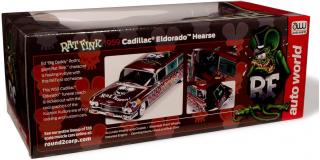 Cadillac Eldorado 1959 Hearse Rat Fink, black-red-green Auto World 1:18
